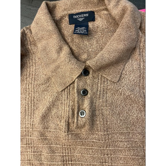 Mens-Dockers Lightweight Collared Button Knit Sweater - Sz XL - Picture 10 of 10